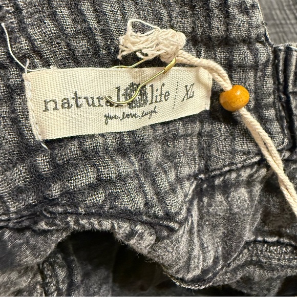 NWT! NATURAL LIFE Women’s XL Dakota Tie Overall Washed Black Boho Jumper - Picture 4 of 7